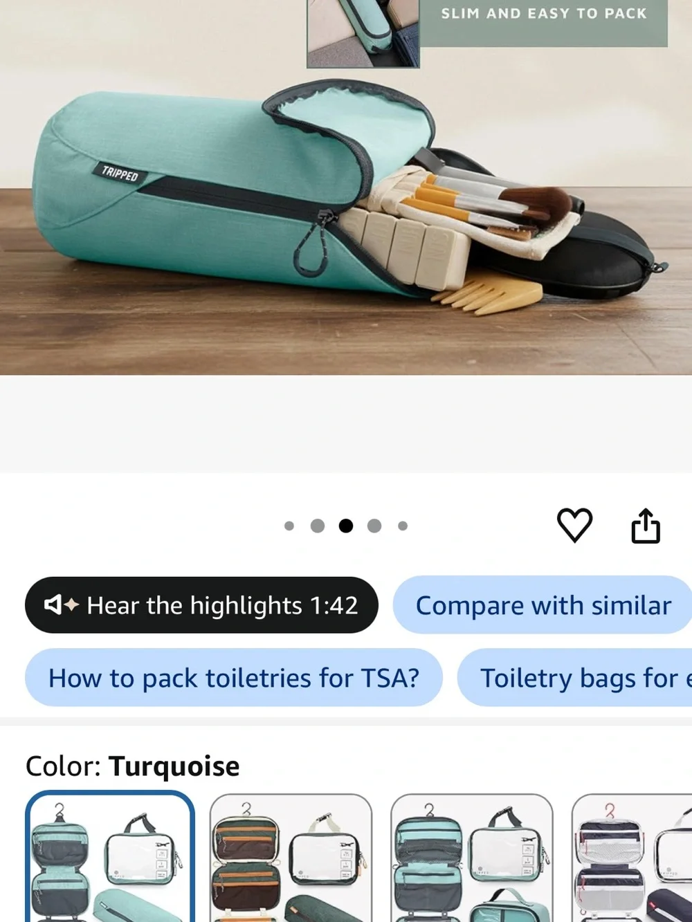 Tripp nyc Teal Travel Dopp Kit Toiletry Bag